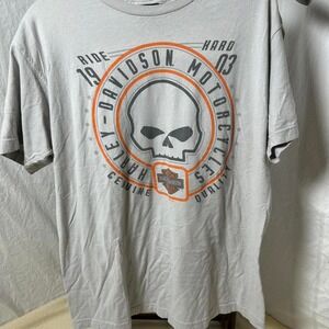 HARLEY‎ DAVIDSON  T SHIRT Motorcycle Skull Ride Hard Adult LARGE